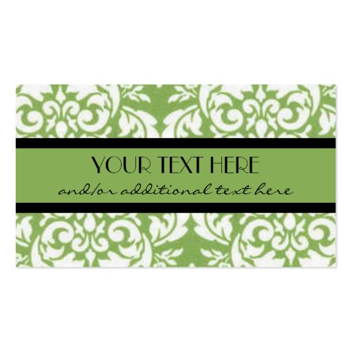 Key Lime Damask Business Card Templates (front side)