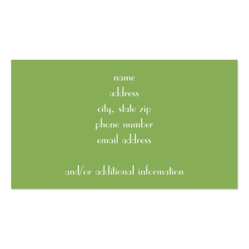 Key Lime Damask Business Cards (back side)