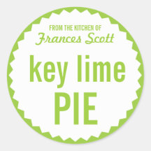 Key Lime Pie Bake Sale Label Template Round Stickers
