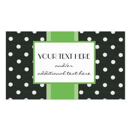 Key Lime Polka Dot Business Card Templates (front side)