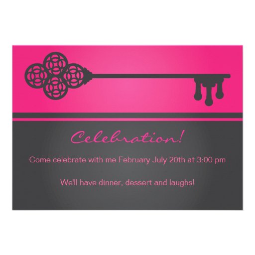 Key - New House Announcement Invitation