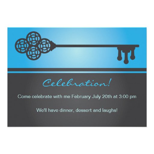 Key - New House Announcement Invitation