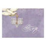 Key to my Heart, Doves Swirl RSVP Response Card Custom Invitation