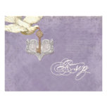 Key to my Heart, Doves Swirl RSVP Response Card Personalized Invitations