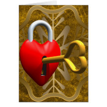 Key To My Heart Greeting Cards