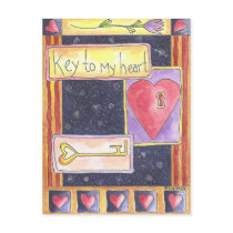 Key to My Heart postcards by LizRevit Key to My Heart postcards
