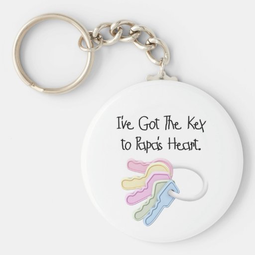 Key to Papa's Heart Tshirts and Gifts Keychain