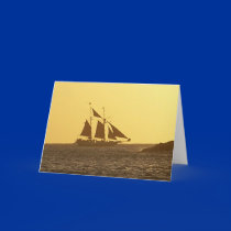 Key West Clipper Ship Ocean Sunset Greeting Card by ScenicEarthStudios Key West Clipper Ship Ocean Sunset Greeting Card