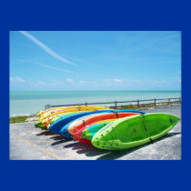 Key West Florida Kayaks colors Ocean Beach Poster posters