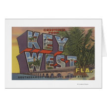 Key West, Florida - Large Letter Scenes Card