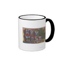 Key West, Florida - Large Letter Scenes Coffee Mugs