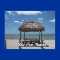 Key West Florida Tiki Hut Ocean Sea View Postcard by ScenicEarthStudios Key West Florida Tiki Hut Ocean Sea View Postcard