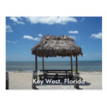 Key West Florida Tiki Hut Ocean Sea View Postcard