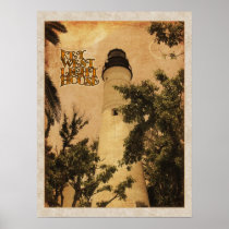 Key West Lighthouse Vintage Photo Print