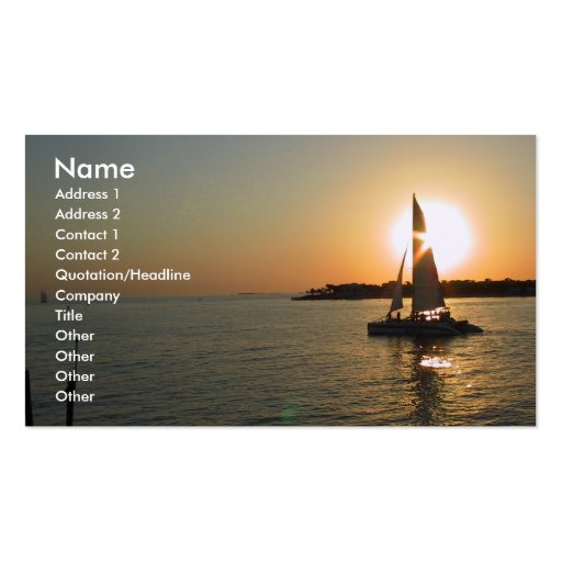 Key West Sunset Business Card (front side)