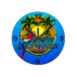 Key West Sunset Round Wallclock