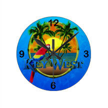 Key West Sunset Round Wallclock