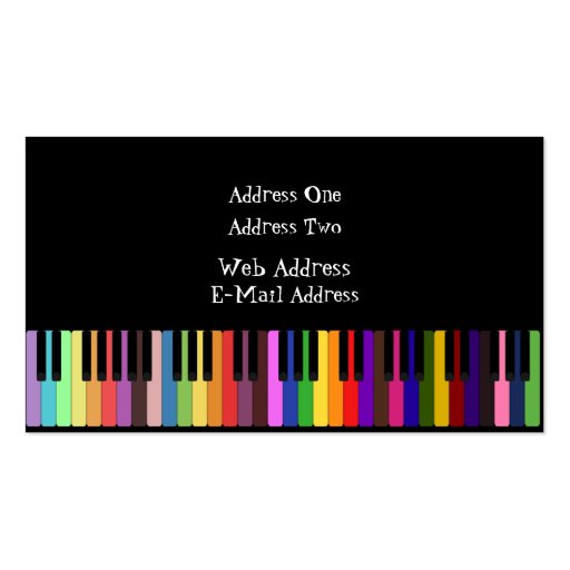 Keybaord - Music Business Card (back side)
