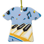 keyboard and music notes design christmas tree ornament