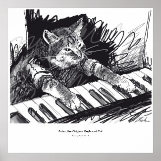 keyboard Cat Drawing Poster print