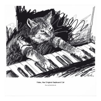 keyboard Cat Drawing Poster print