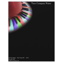Keyboard Chaos Bright on Black Personalized Letterhead