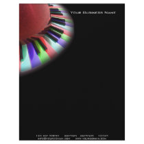 Keyboard Chaos Bright on Black Custom Letterhead