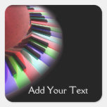 Keyboard Chaos Bright on Black Square Sticker