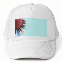 Keyboard Chaos Bright on Blue Mesh Hat