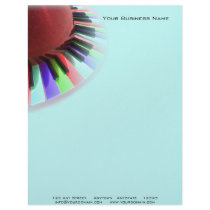 Keyboard Chaos Bright on Blue Letterhead Template