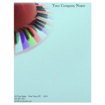 Keyboard Chaos Bright on Blue Customized Letterhead