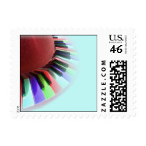 Keyboard Chaos Bright on Blue Stamps