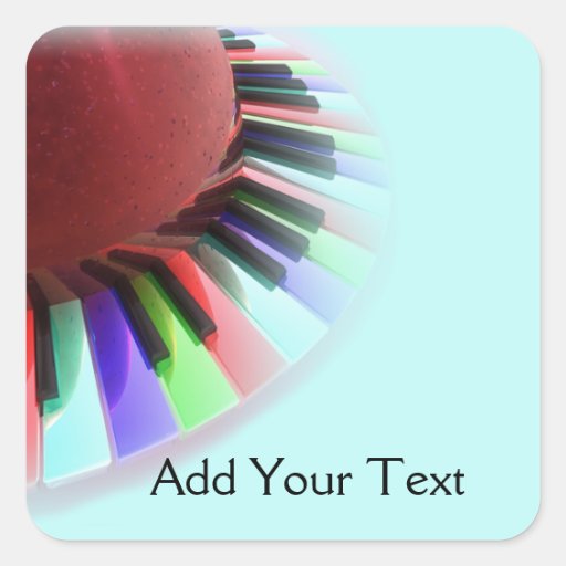 Keyboard Chaos Bright on Blue Stickers