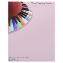 Keyboard Chaos Bright on Pink Custom Letterhead