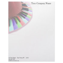 Keyboard Chaos Faded on White Letterhead Template