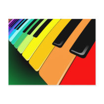 Keyboard Music Party Colors Postcard