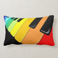 Keyboard Music Party Colors Throw Pillow