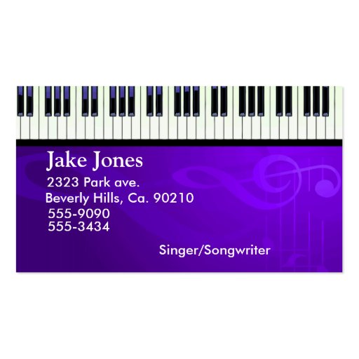 Keyboard Piano Couture Business Card (front side)