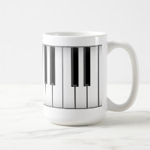 Keyboard / Piano Keys: Coffee Mugs