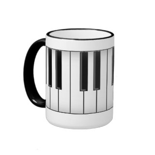Keyboard / Piano Keys: Coffee Mugs
