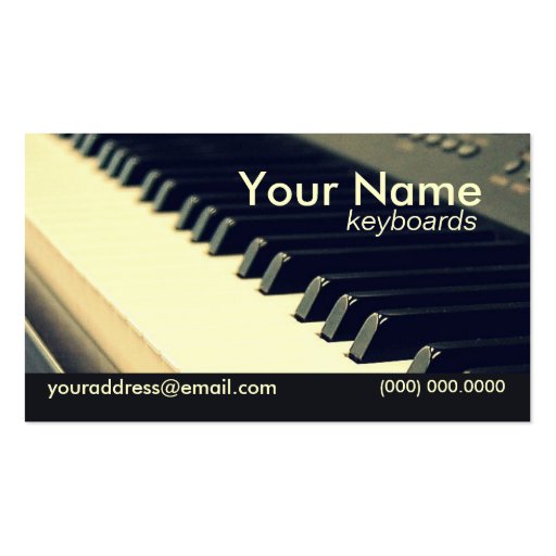 Keyboard Player Business Card (front side)