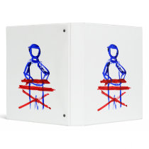 Keyboard player stick outline red blue cutout binders