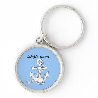 Keychain - Anchor and ship's name