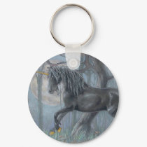 Keychain - Black Unicorn by pawtraitart Keychain - Black Unicorn