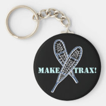 KEYCHAIN Crossed Snowshoes Snowshoeing make trax! keychains