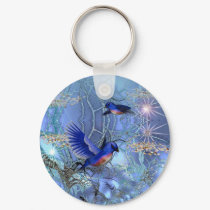 Keychain Fantasy Art Blue Birds by Darling_Gifts Keychain Fantasy Art Blue Birds