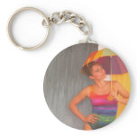 keychain girl rainbow umbrella