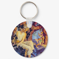 Keychain: Girl with Elves (detail) by Aquavel Keychain: Girl with Elves (detail)