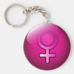Keychain glossy gender woman symbol