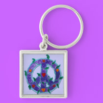 Keychain - Groovy Vine Peace Sign keychains